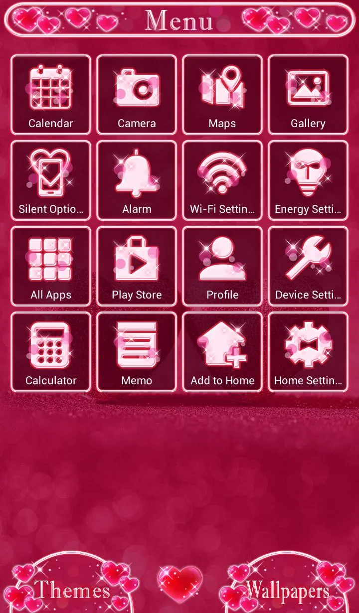 Glitter Hearts Theme | Indus Appstore | Screenshot