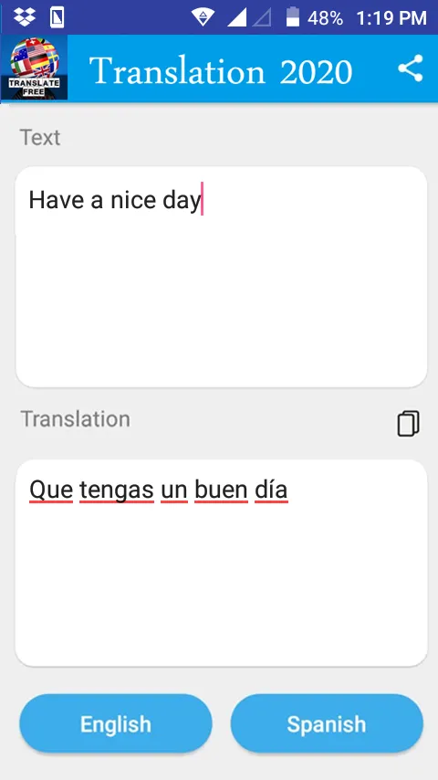 English Spanish Translator | Indus Appstore | Screenshot