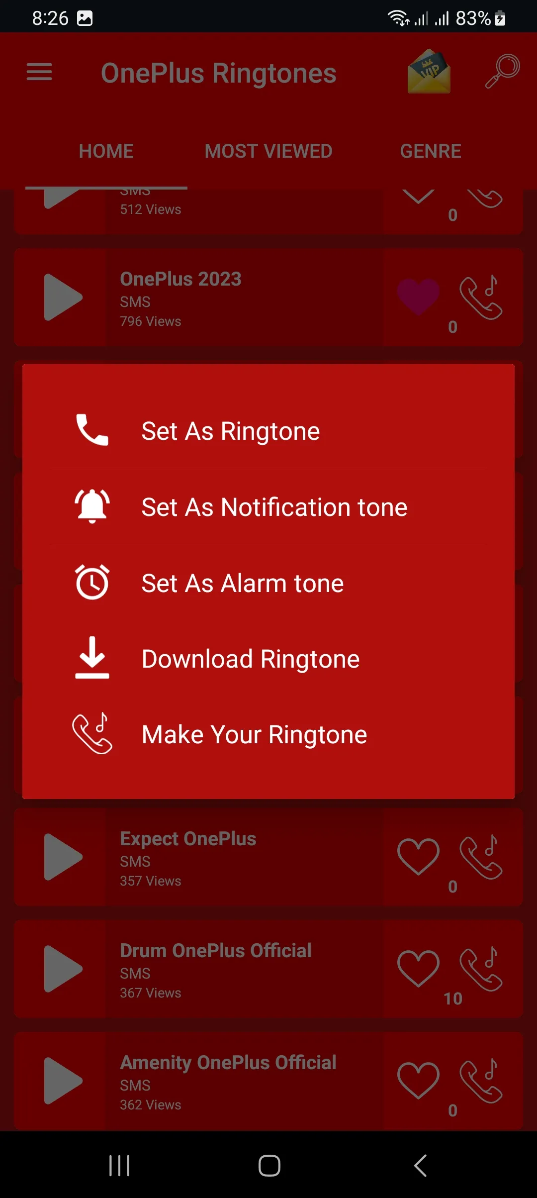 All OnePlus Mobile Ringtones | Indus Appstore | Screenshot