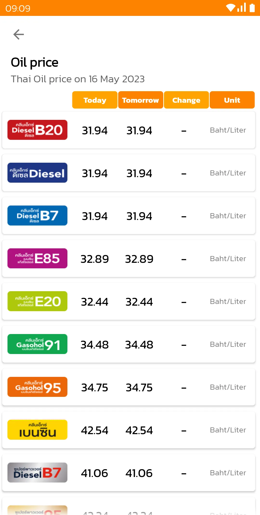 Thai Oil Price | Indus Appstore | Screenshot