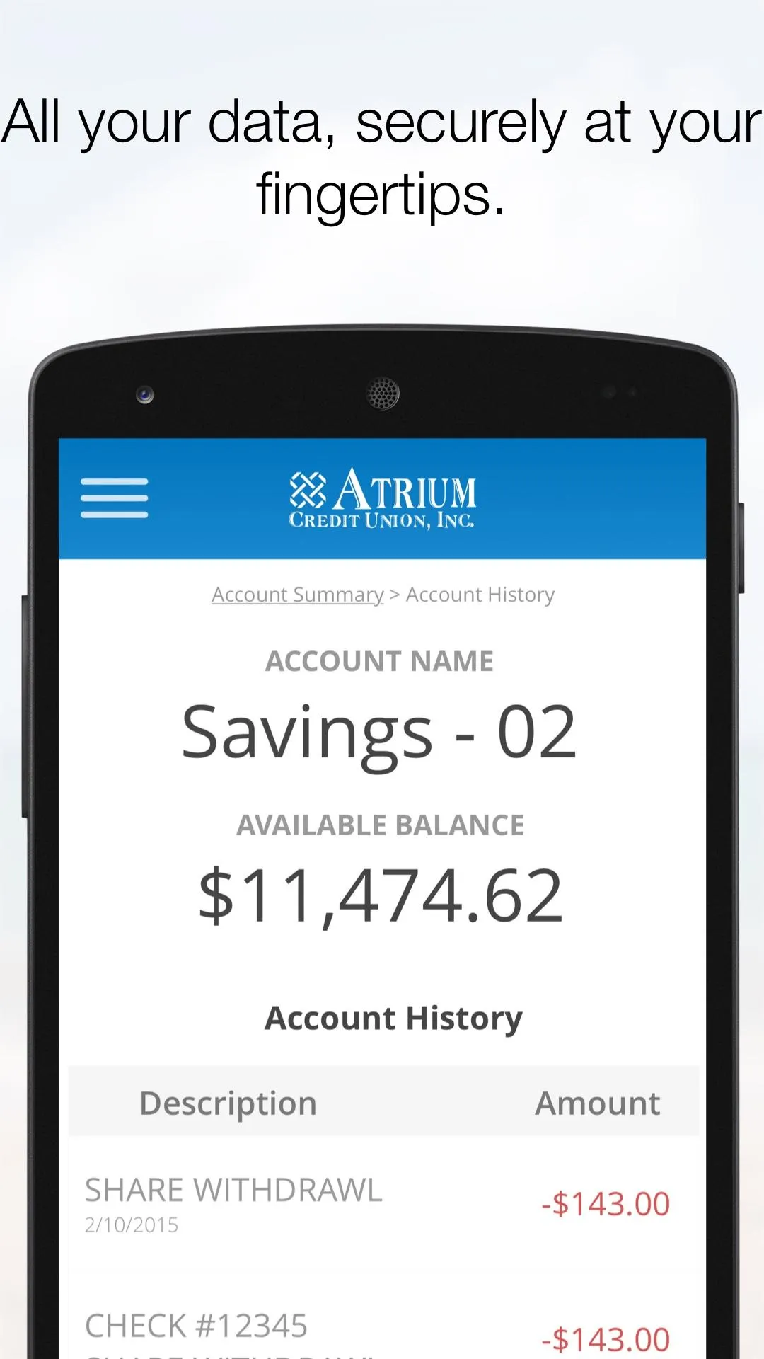 Atrium Credit Union Member.Net | Indus Appstore | Screenshot