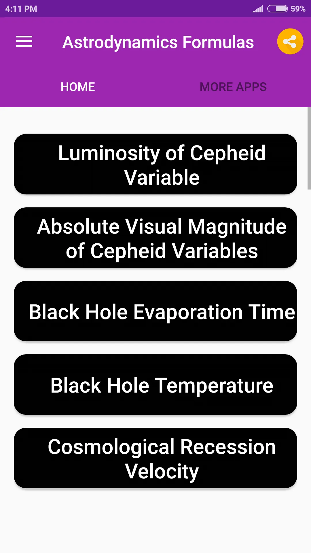 Astrodynamics Formulas | Indus Appstore | Screenshot