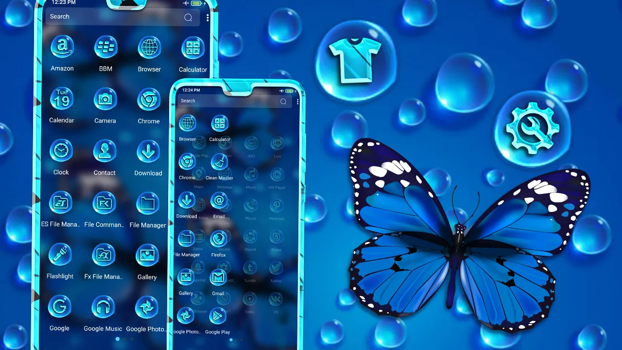 Blue Butterfly Launcher Theme | Indus Appstore | Screenshot