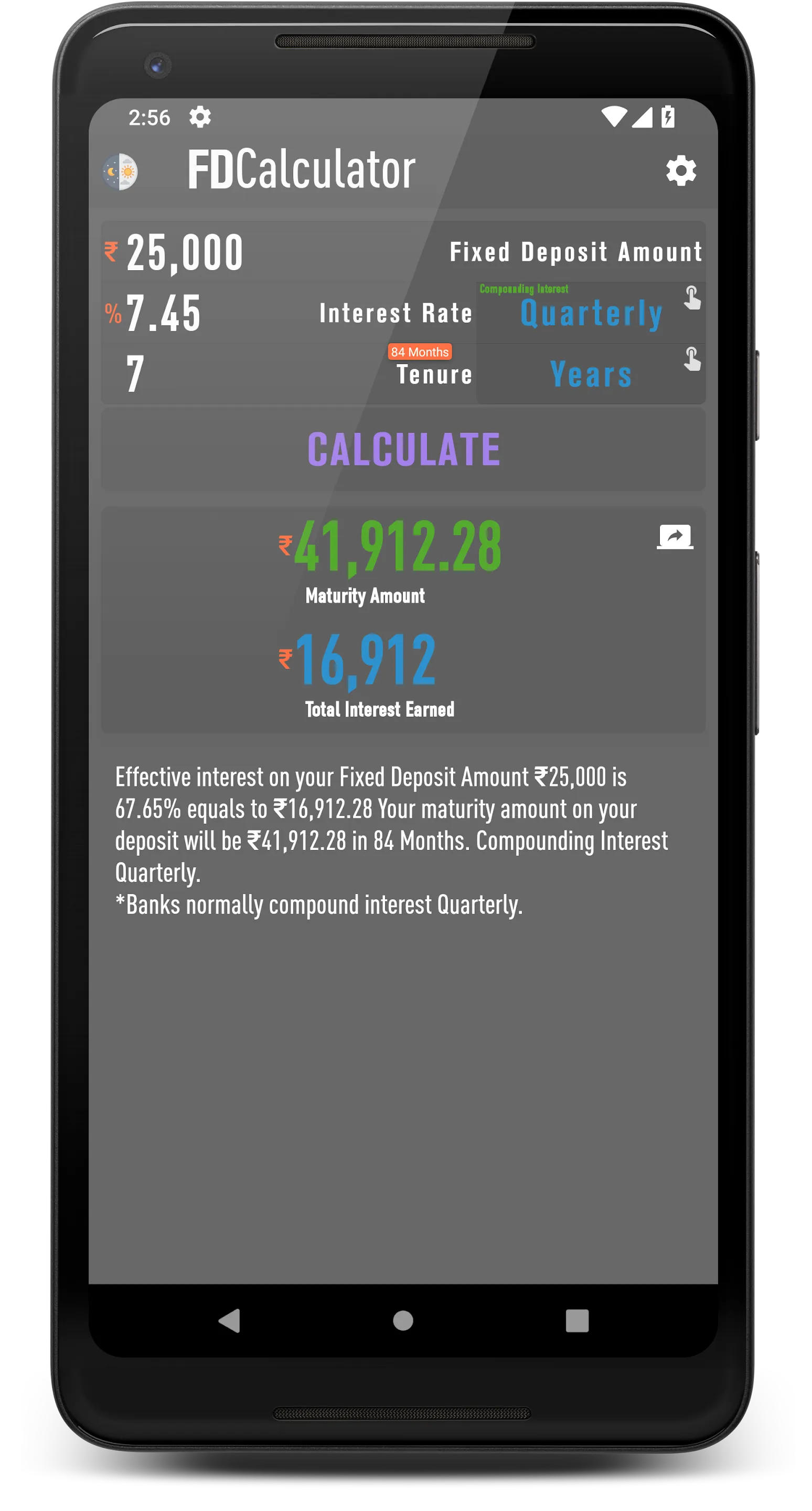 FD Deposit Calculator | Indus Appstore | Screenshot