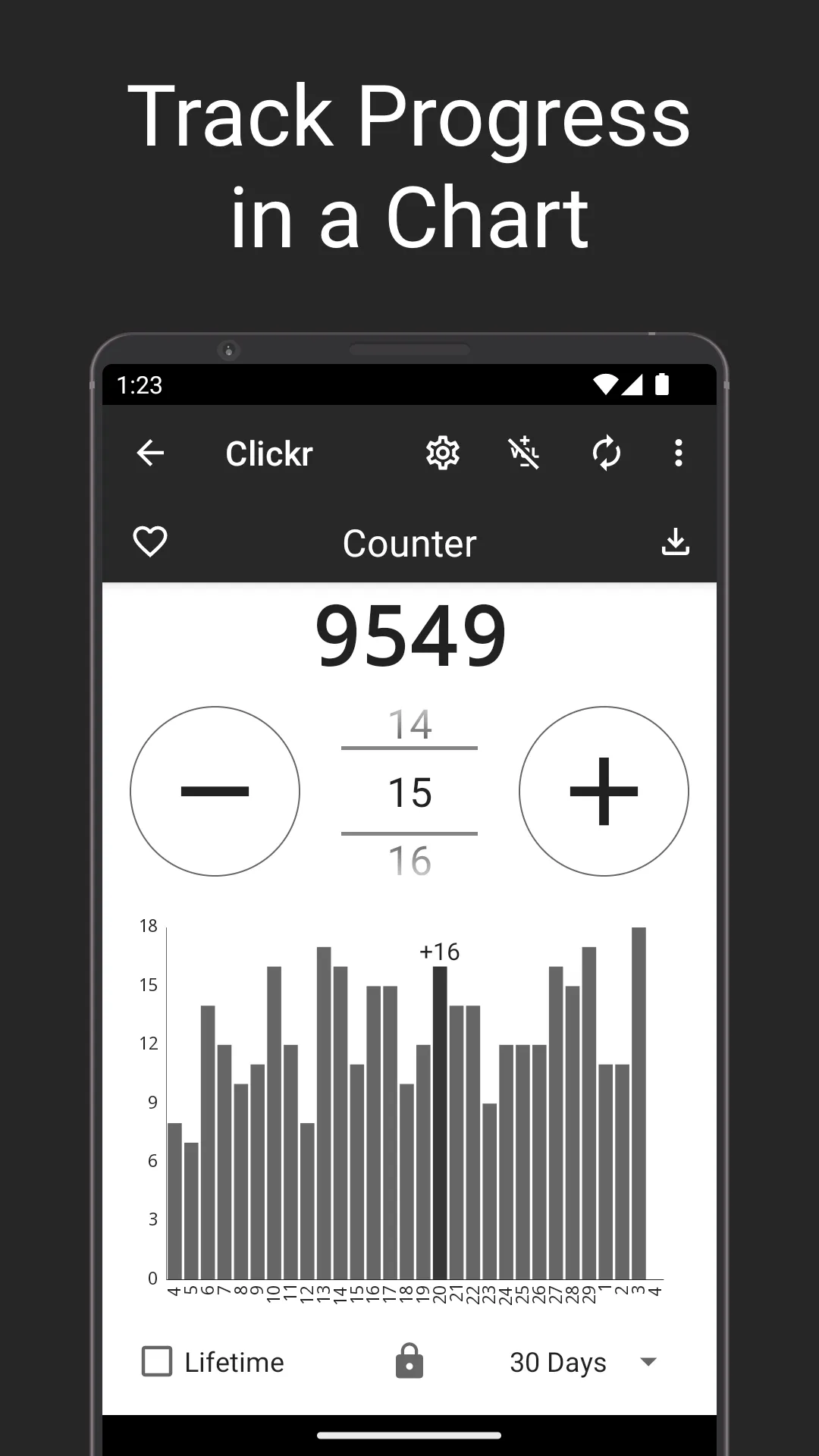 Clickr: Counter with Timestamp | Indus Appstore | Screenshot