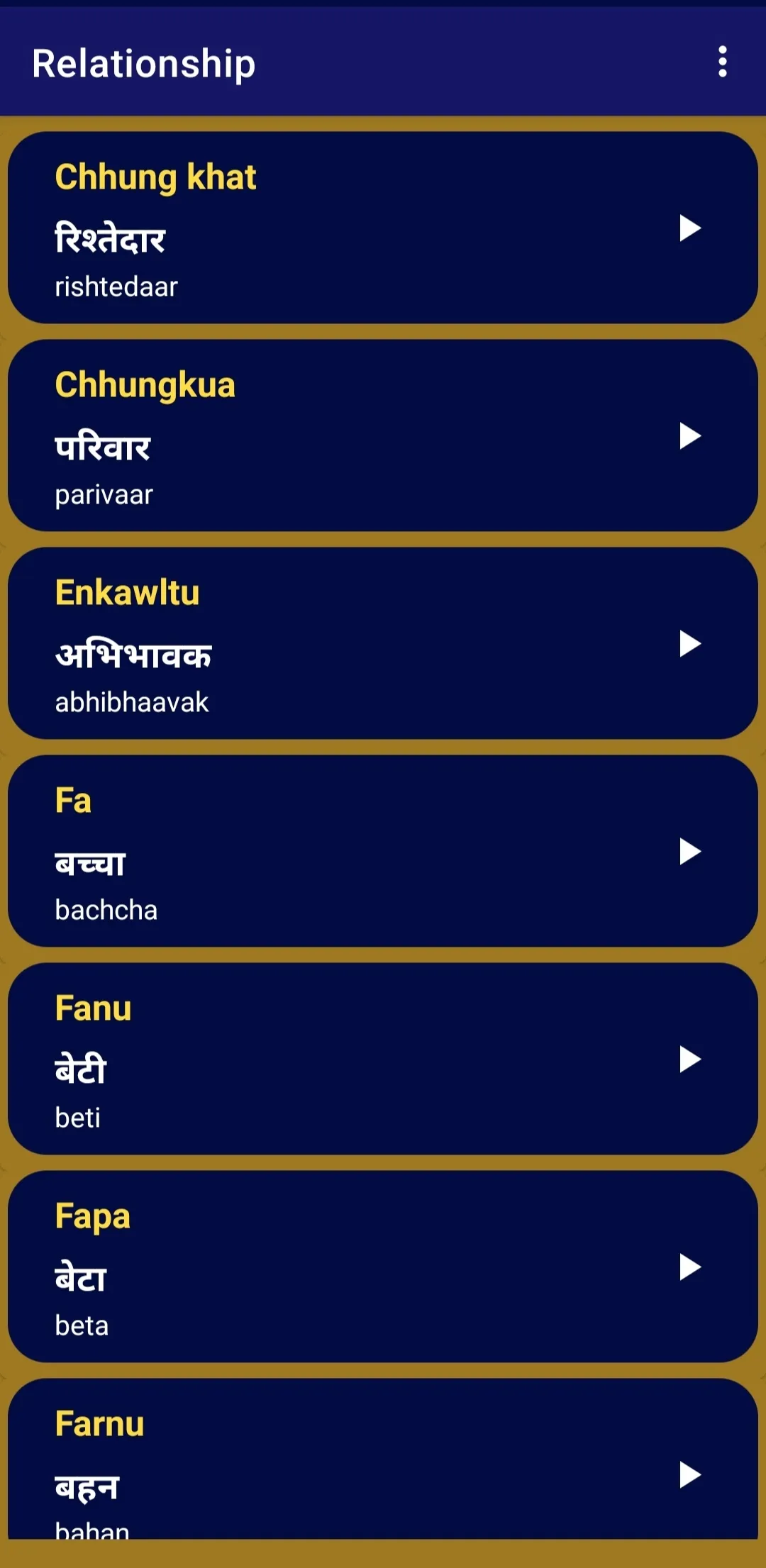 Hindi Zirna (Mizo ➞ Hindi) | Indus Appstore | Screenshot