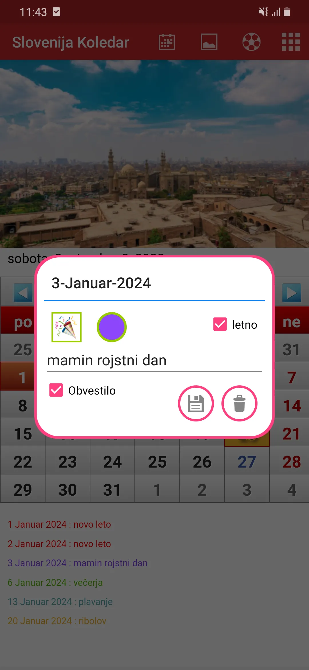 Slovenija Koledar 2024 | Indus Appstore | Screenshot