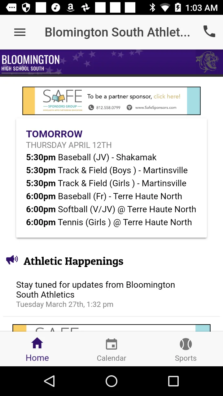 Bloomington South Athletics | Indus Appstore | Screenshot