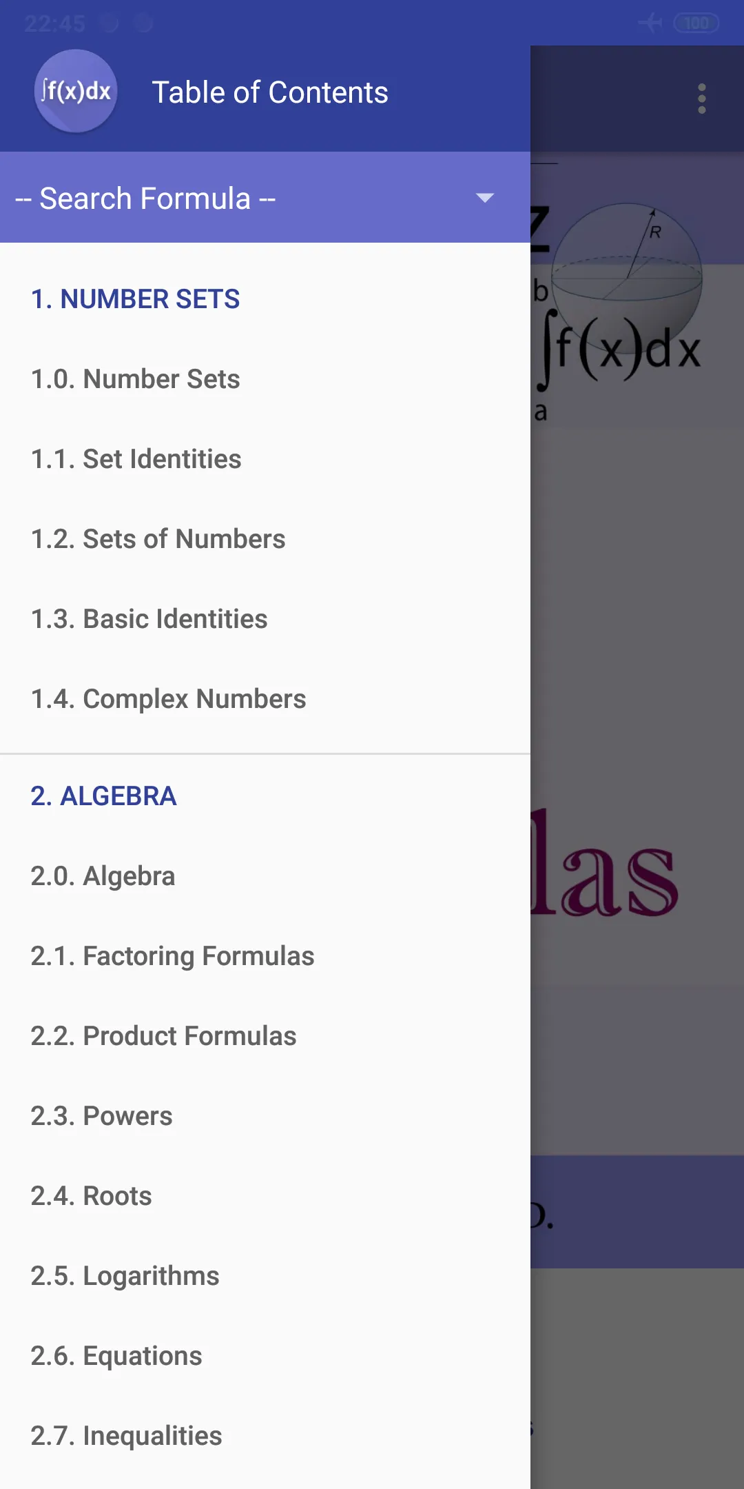 1300 Math Formulas | Indus Appstore | Screenshot