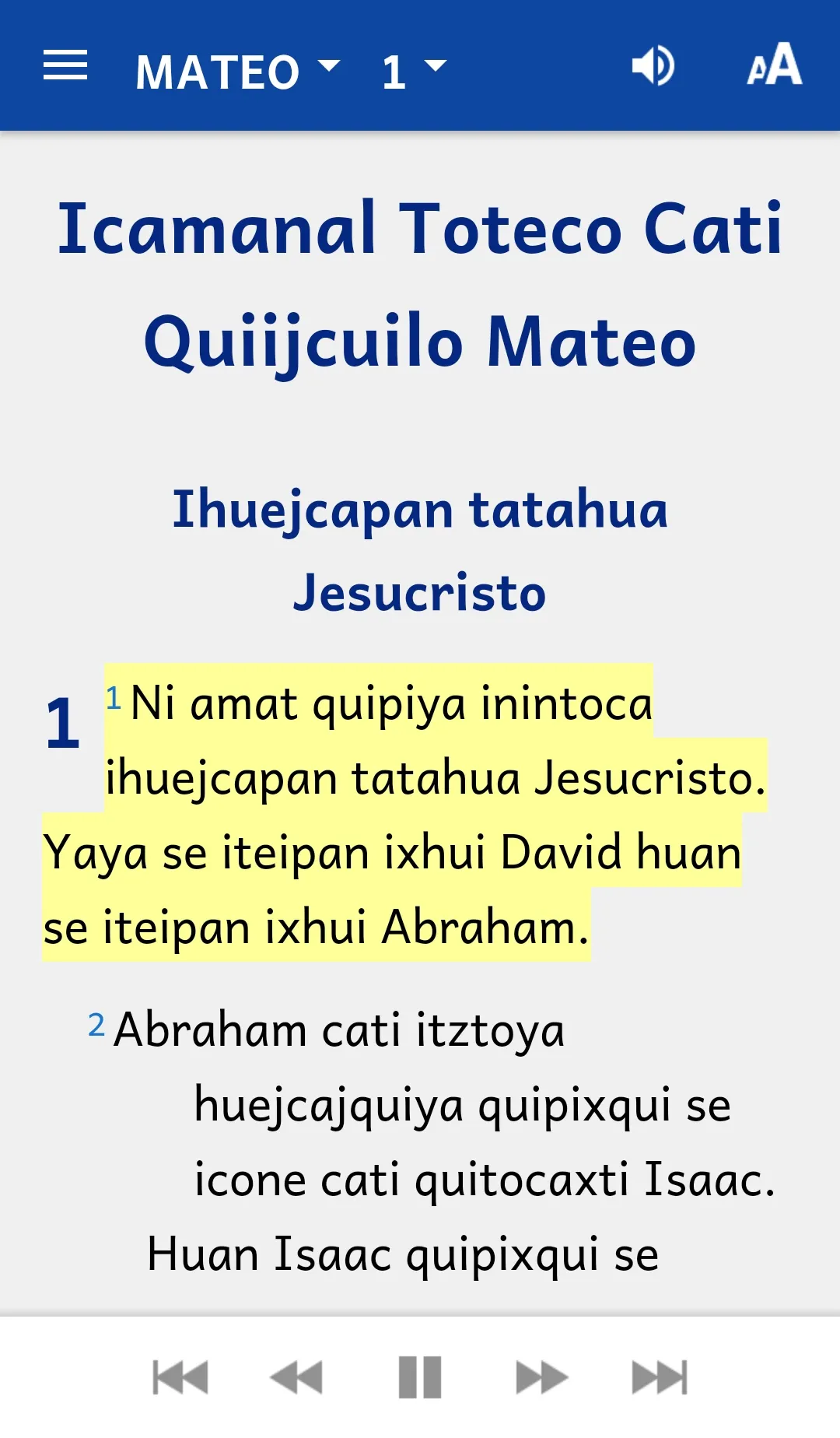 Náhuatl Huasteca Central Bible | Indus Appstore | Screenshot