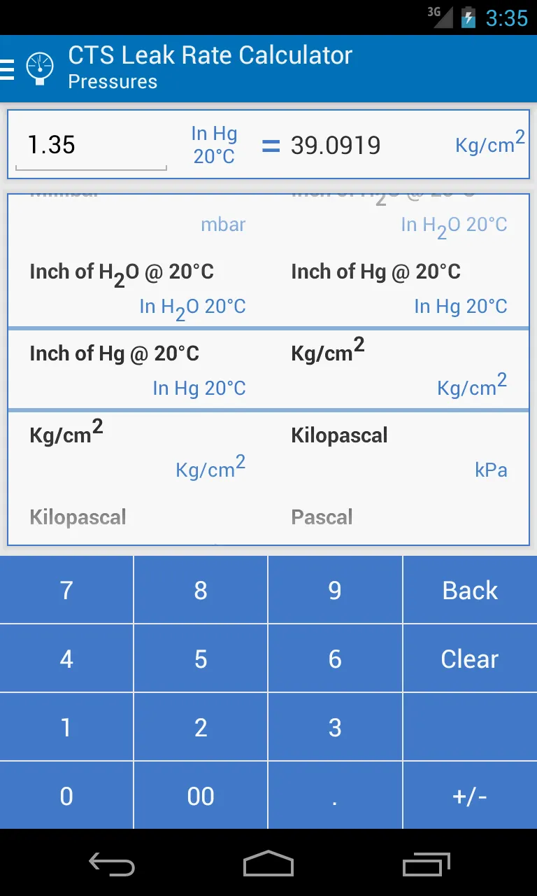 CTS Leak Rate Calculator | Indus Appstore | Screenshot