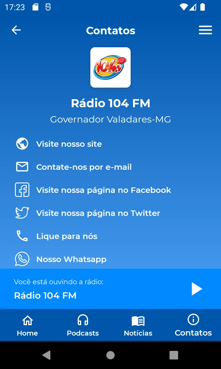 Rádio 104 FM Gospel | Indus Appstore | Screenshot