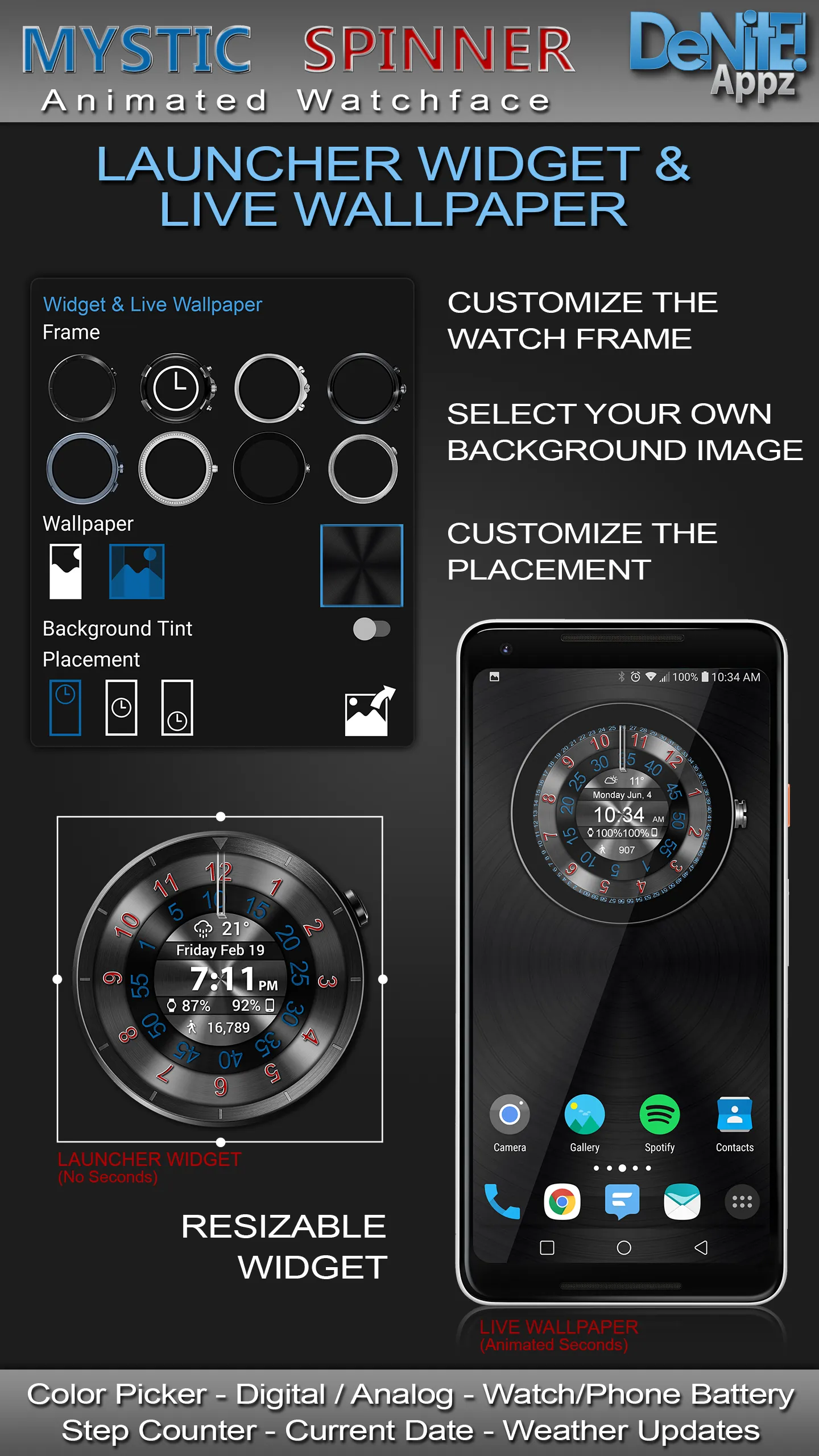 Mystic Spinner HD Watch Face | Indus Appstore | Screenshot