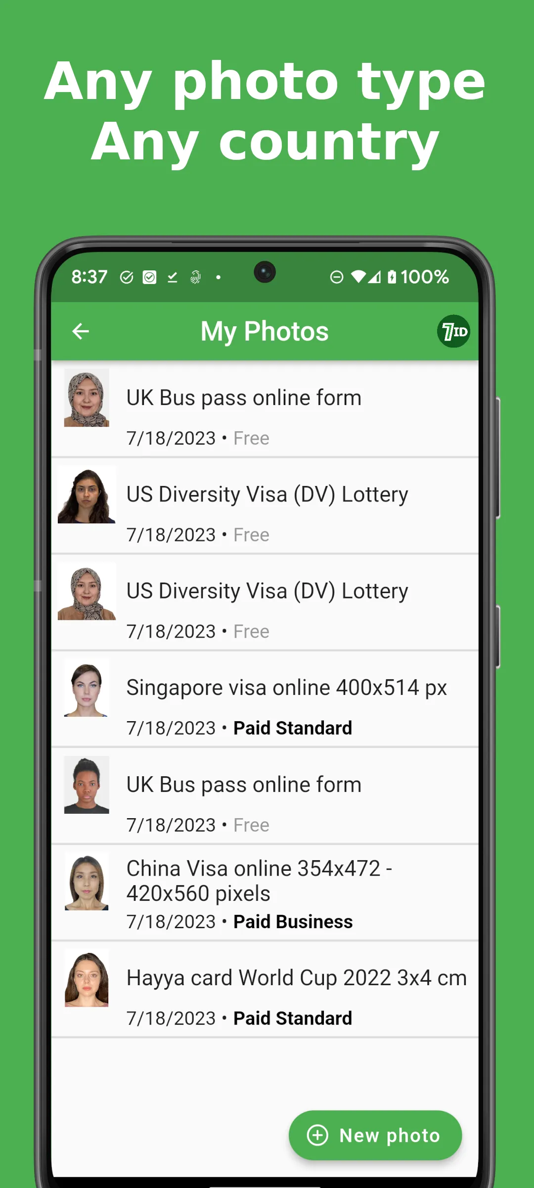 7ID: passport photos | Indus Appstore | Screenshot