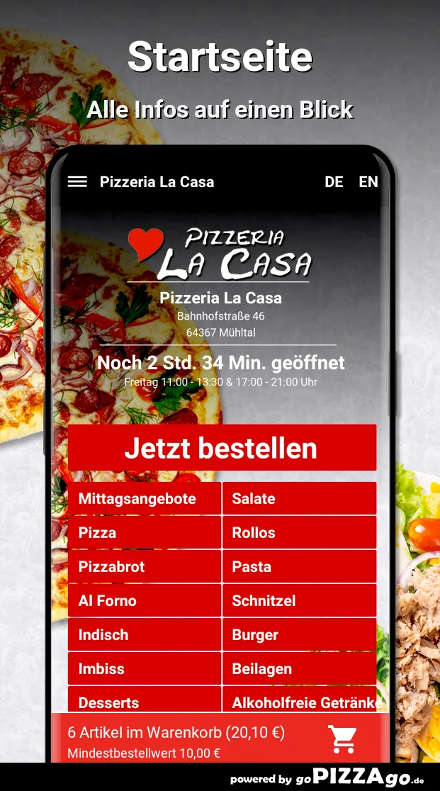 Pizzeria La Casa Mühltal | Indus Appstore | Screenshot