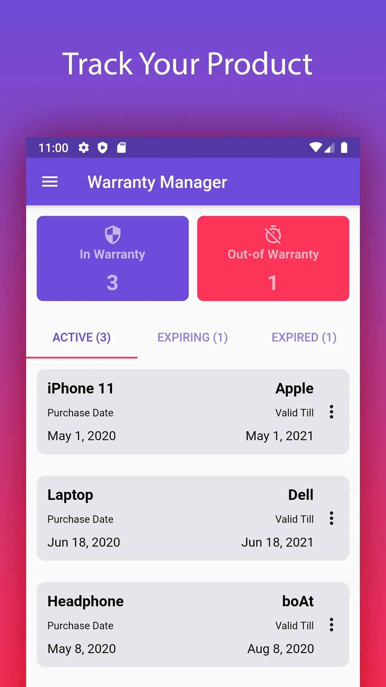 Warranty Manager | Indus Appstore | Screenshot