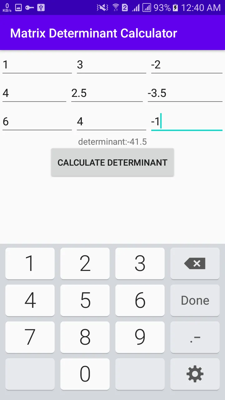 Matrix Determinant Calculator | Indus Appstore | Screenshot