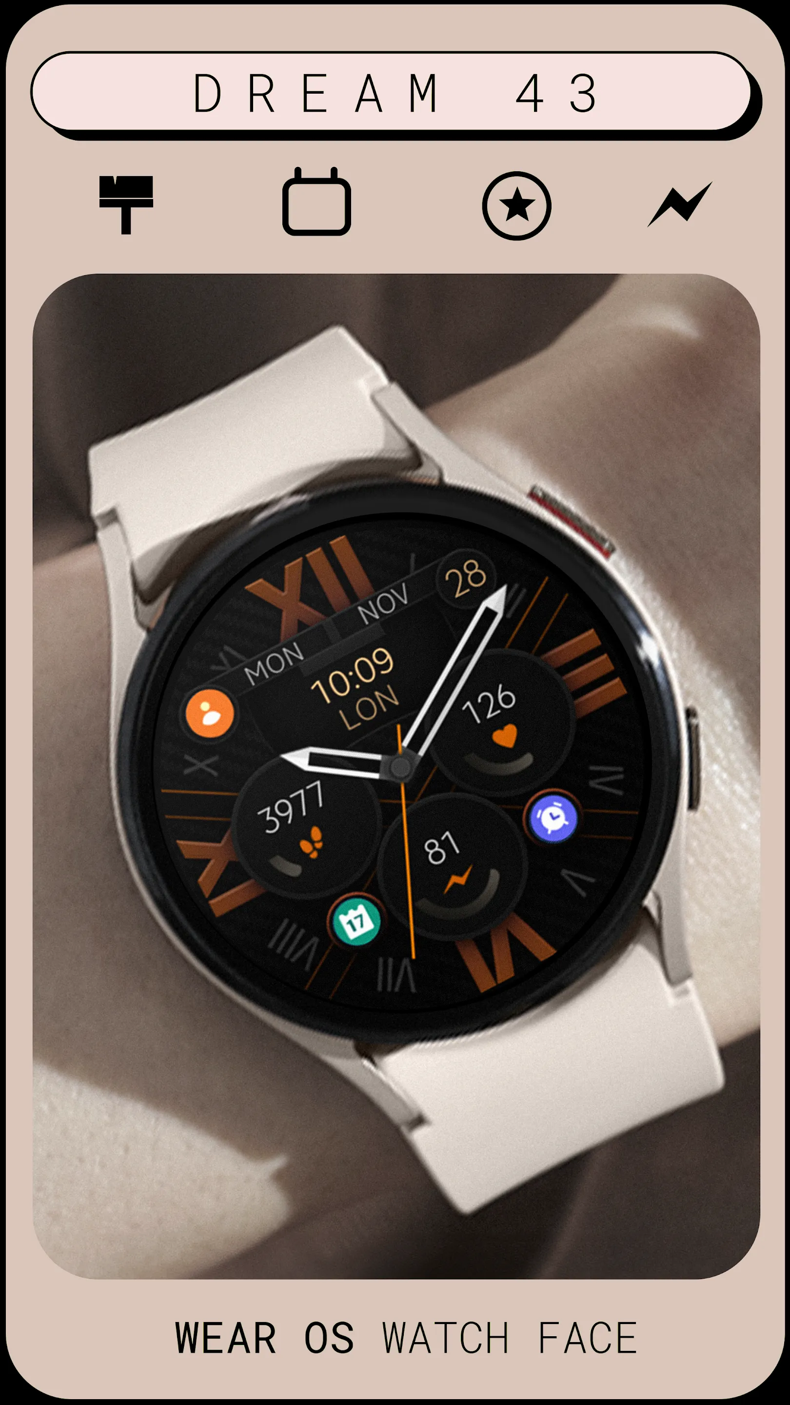 Dream 43 analog watch face | Indus Appstore | Screenshot