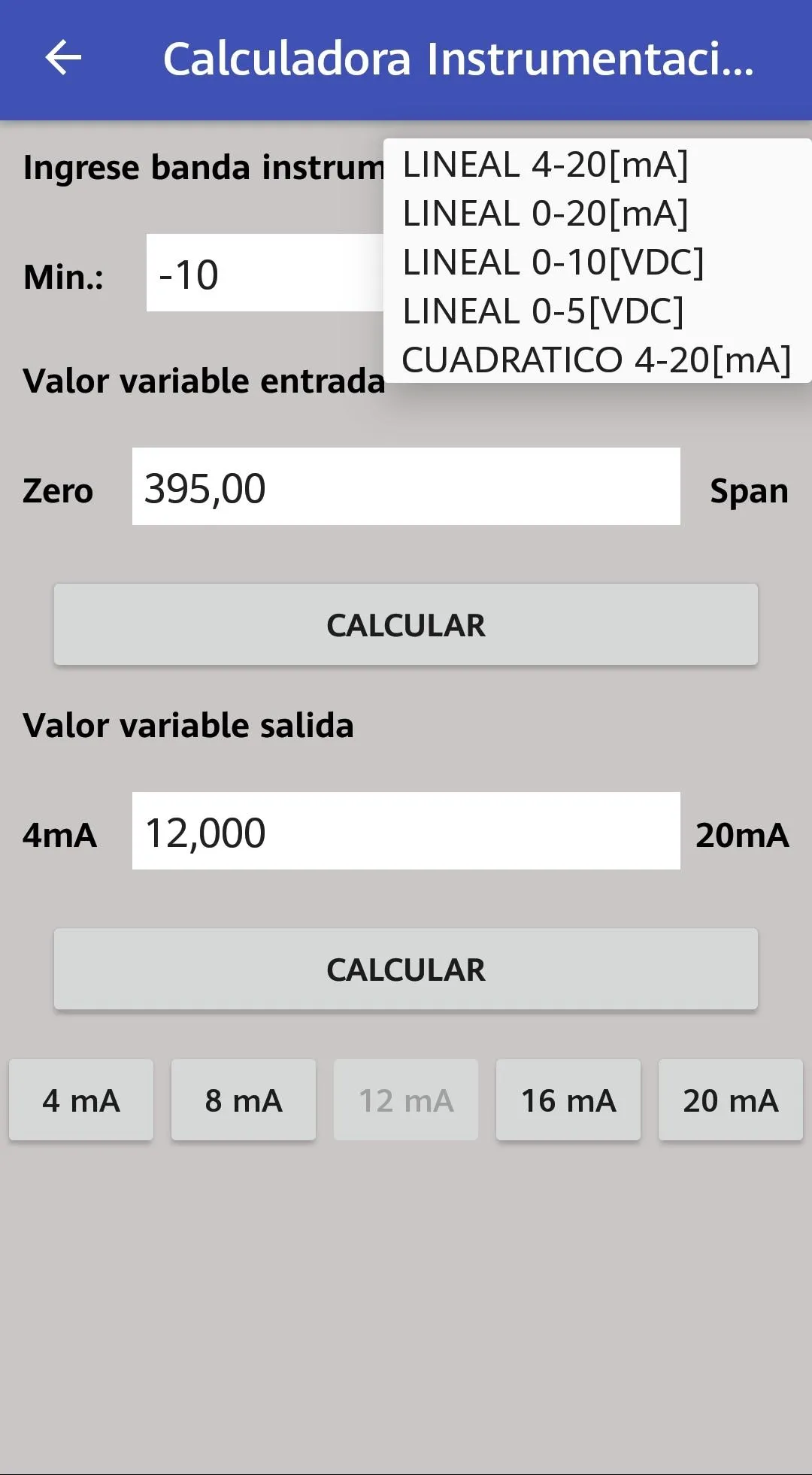 Calculadora Instrumentación | Indus Appstore | Screenshot