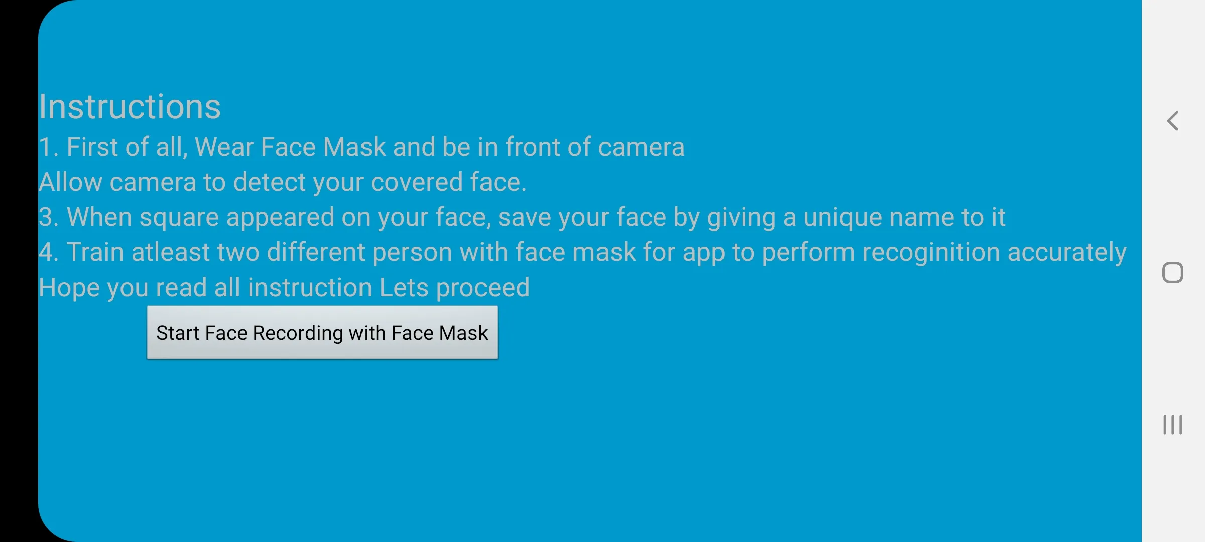 Face Recognition From Face Mas | Indus Appstore | Screenshot