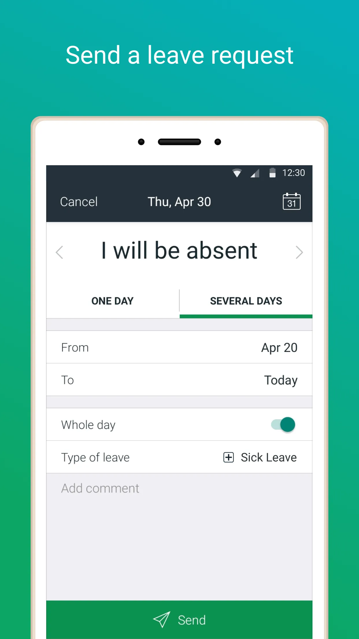 actiPLANS: absence notes | Indus Appstore | Screenshot