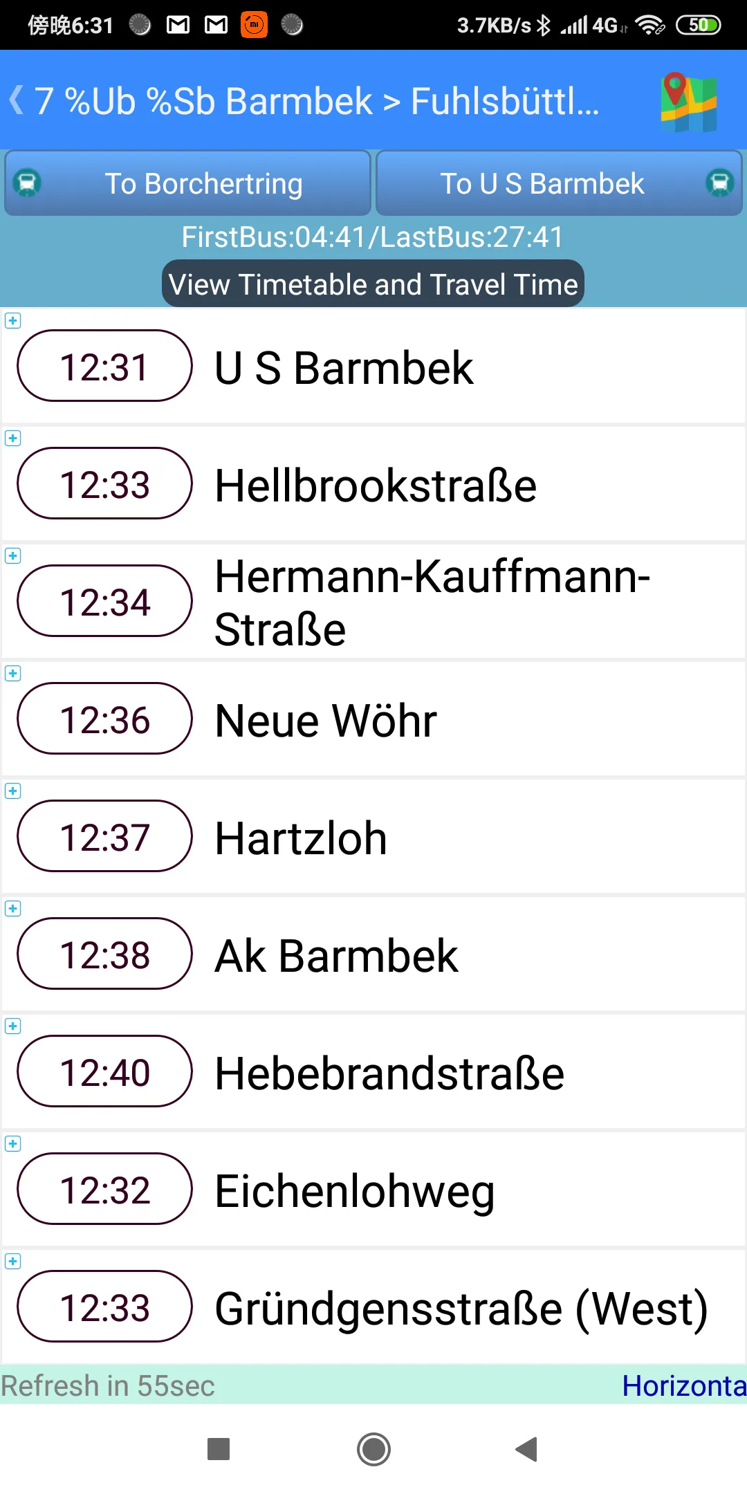 Hamburg HVV Bus Timetable | Indus Appstore | Screenshot