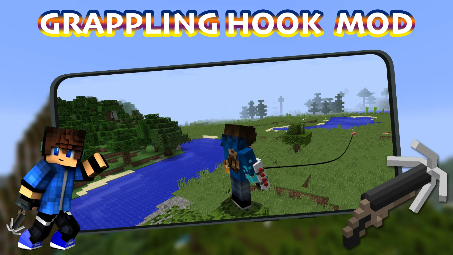 Grappling Hook Mod for MCPE | Indus Appstore | Screenshot