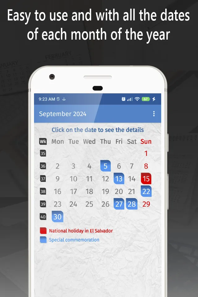 calendar el salvador 2024 | Indus Appstore | Screenshot