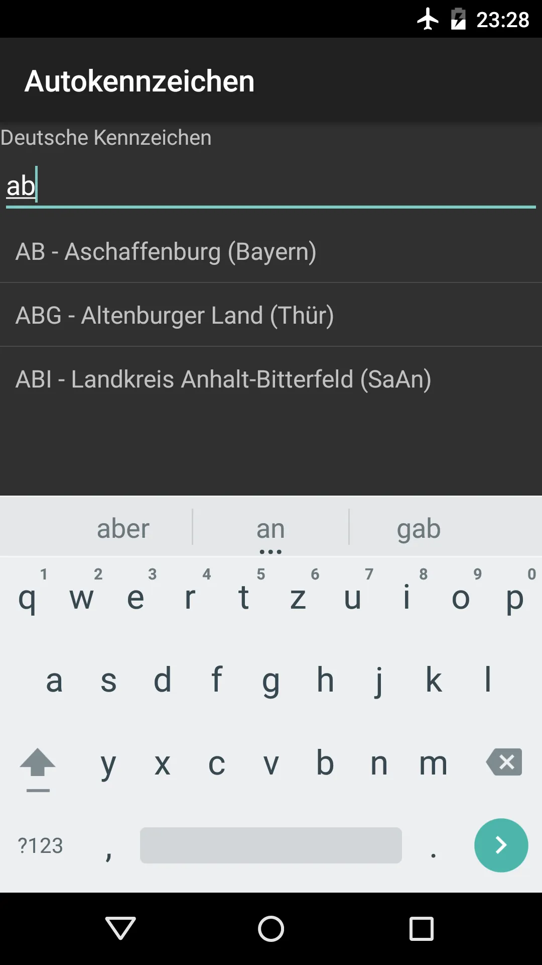 Autokennzeichen | Indus Appstore | Screenshot