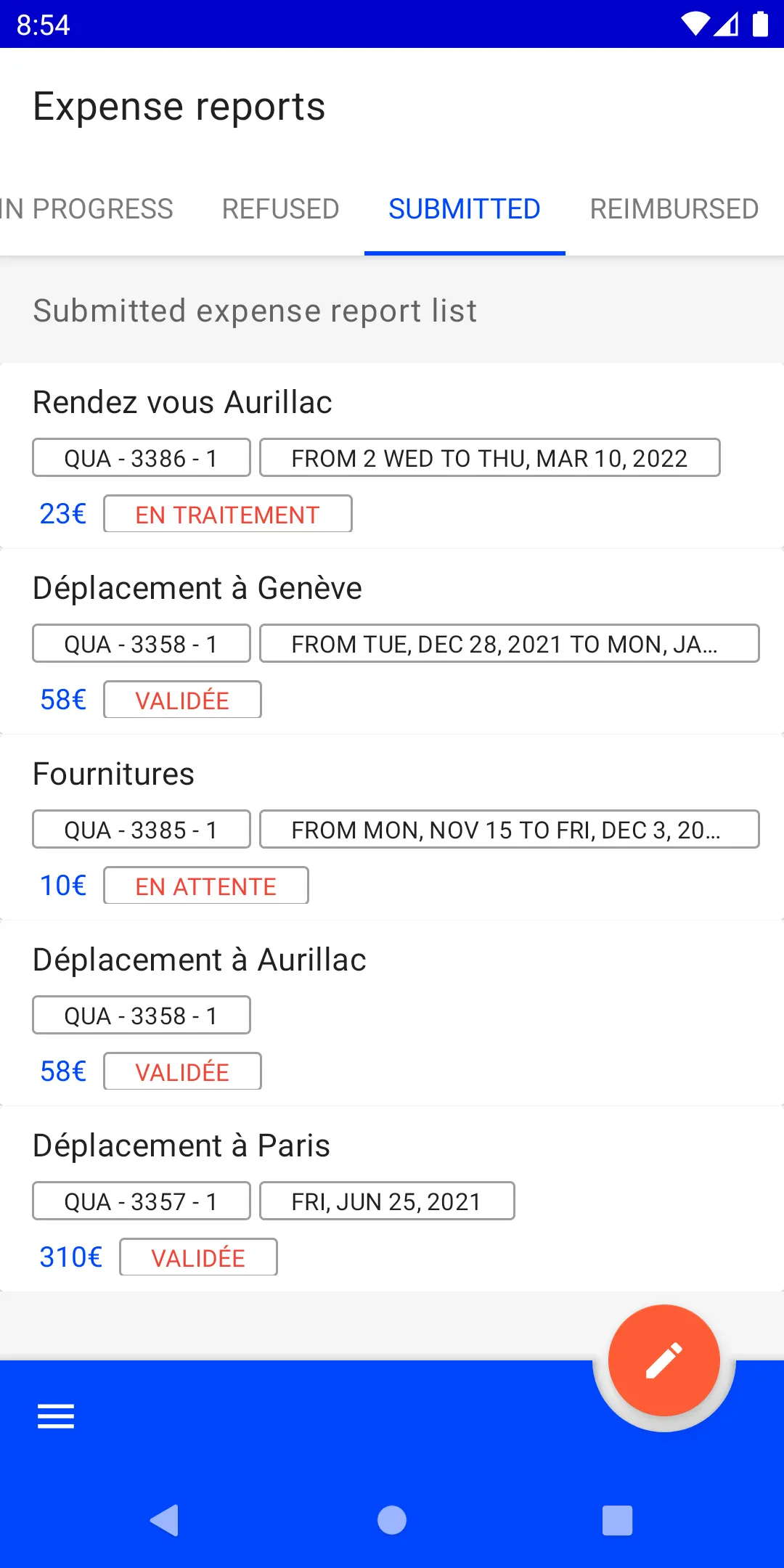 Expense reports | Indus Appstore | Screenshot