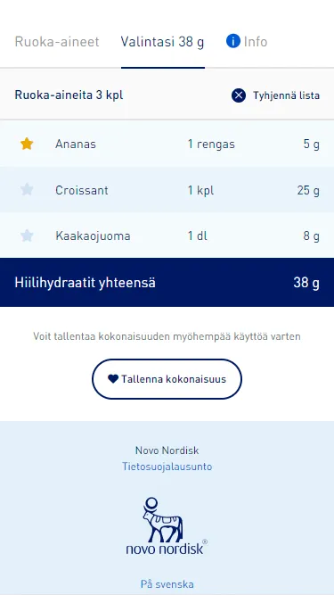 Mobiilihiilihydraattikäsikirja | Indus Appstore | Screenshot