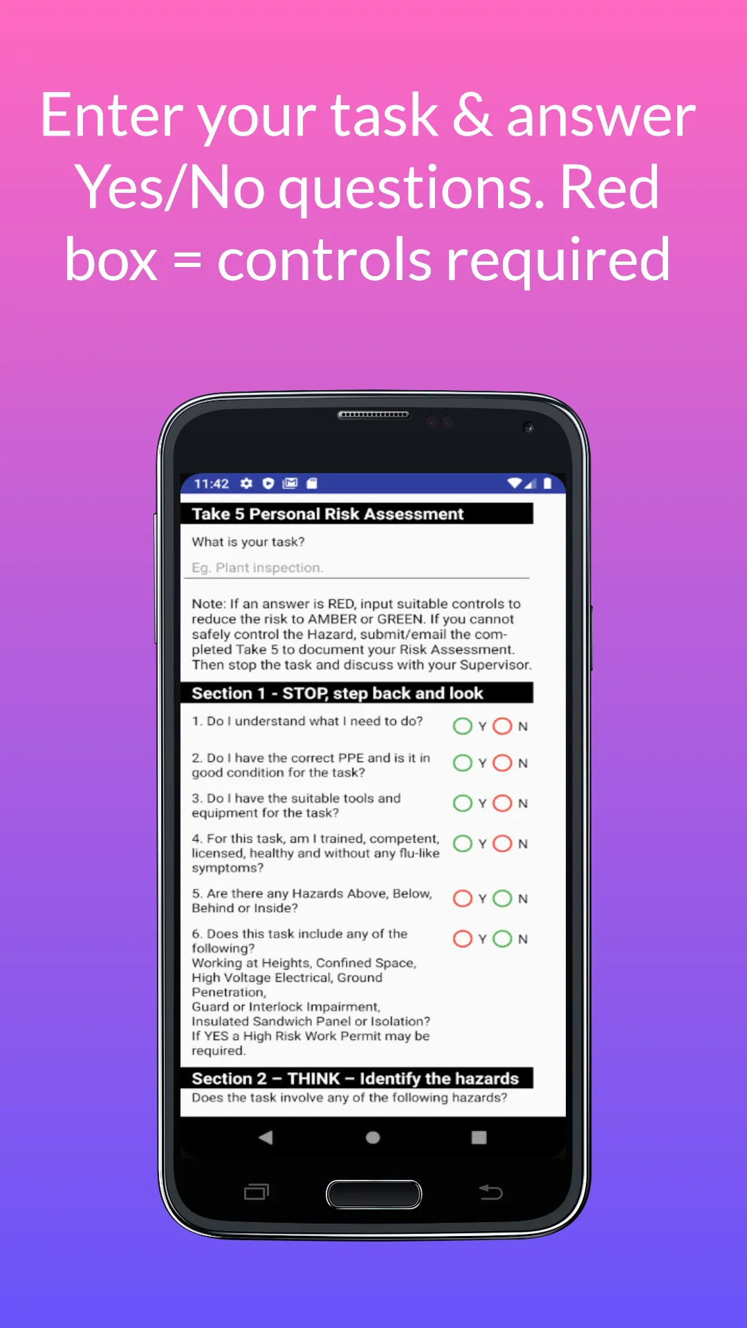 Take5 Personal Risk Assessment | Indus Appstore | Screenshot