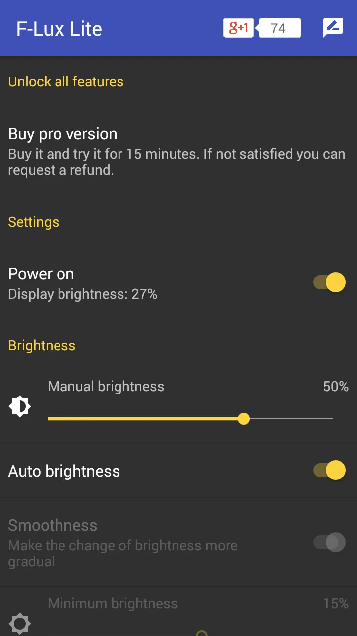 Screen Brightness Control Lite | Indus Appstore | Screenshot