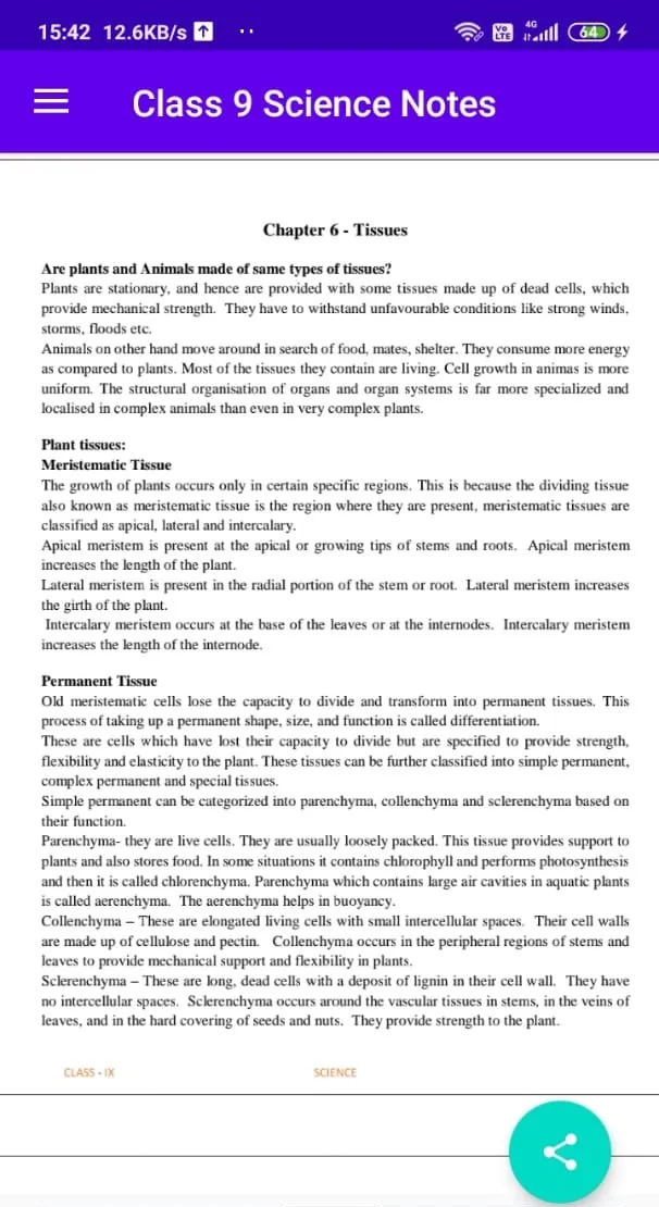 Class 9 Science Notes | Indus Appstore | Screenshot