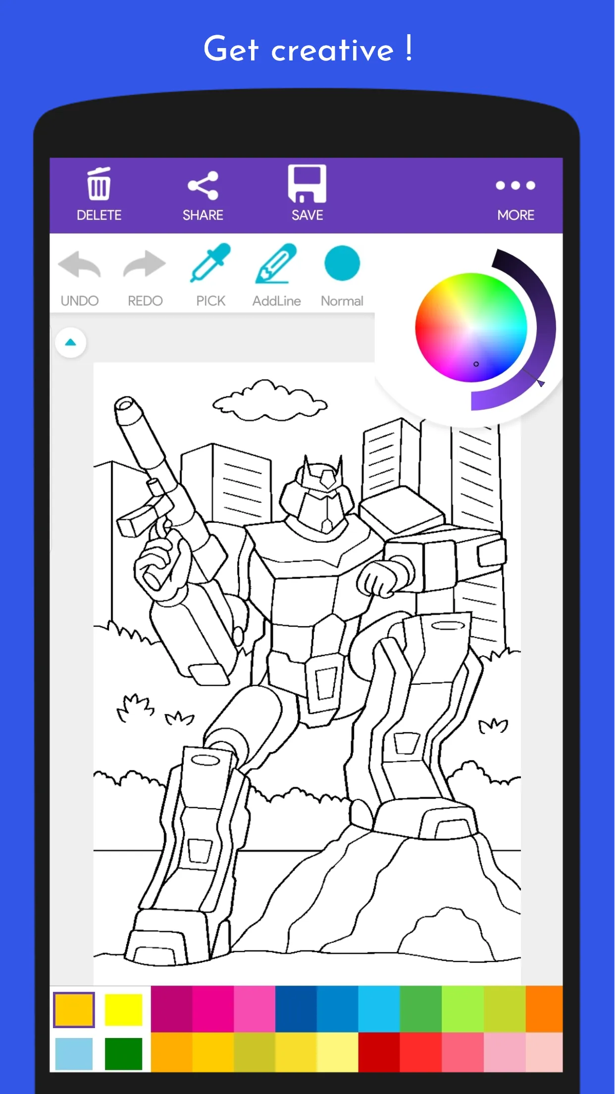 Robot Coloring Book | Indus Appstore | Screenshot