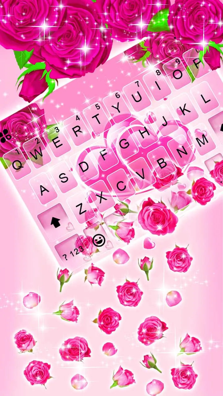 Pink Roses Gravity Keyboard Ba | Indus Appstore | Screenshot