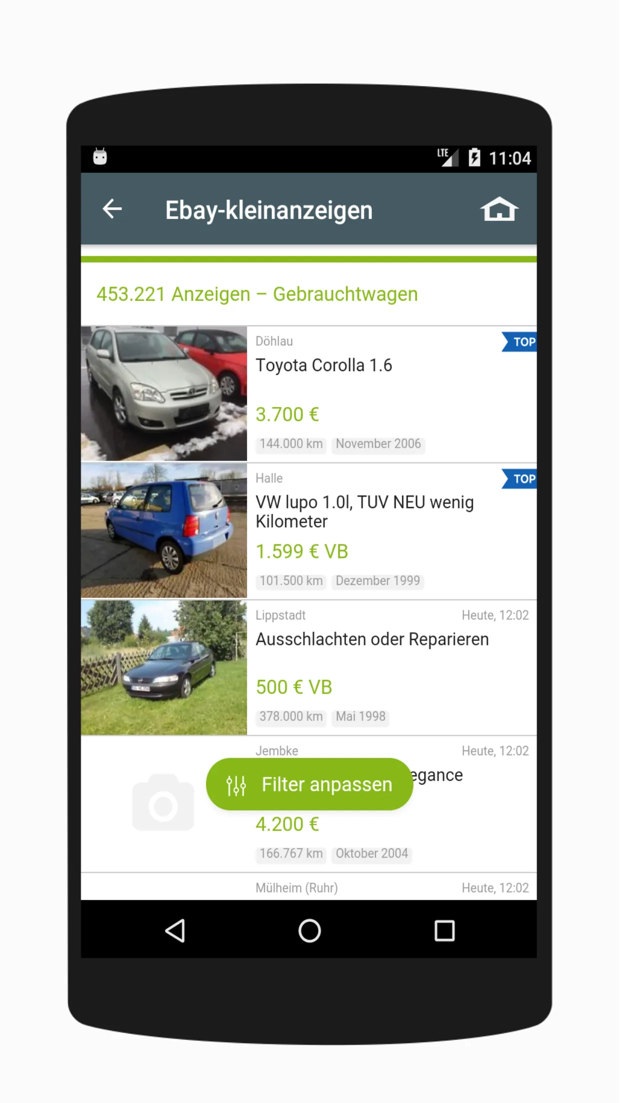 Gebrauchtwagen Deutschland | Indus Appstore | Screenshot