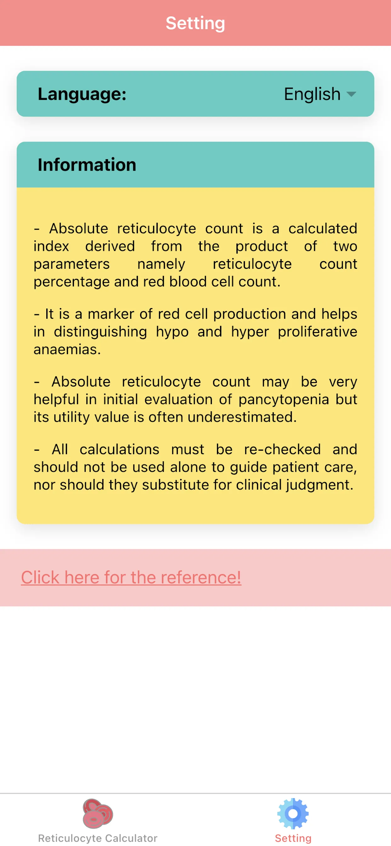 Absolute Reticulocyte Count | Indus Appstore | Screenshot