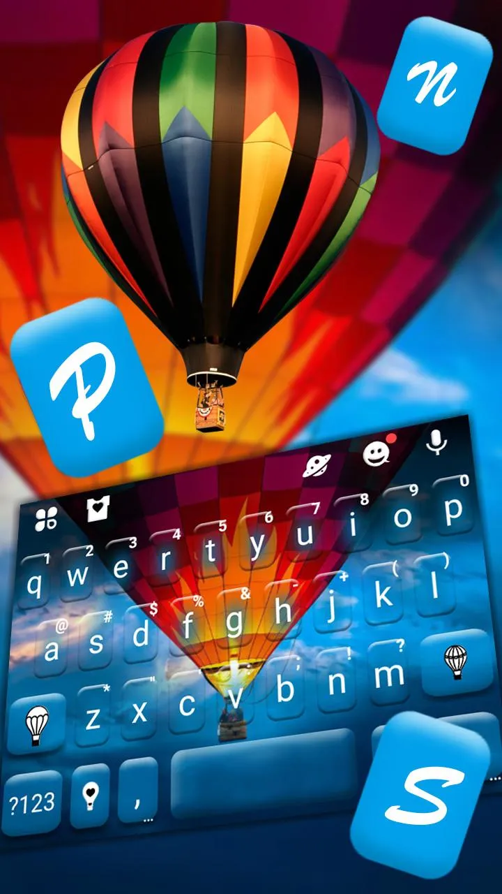 Blue Sky Hot Balloon Keyboard  | Indus Appstore | Screenshot