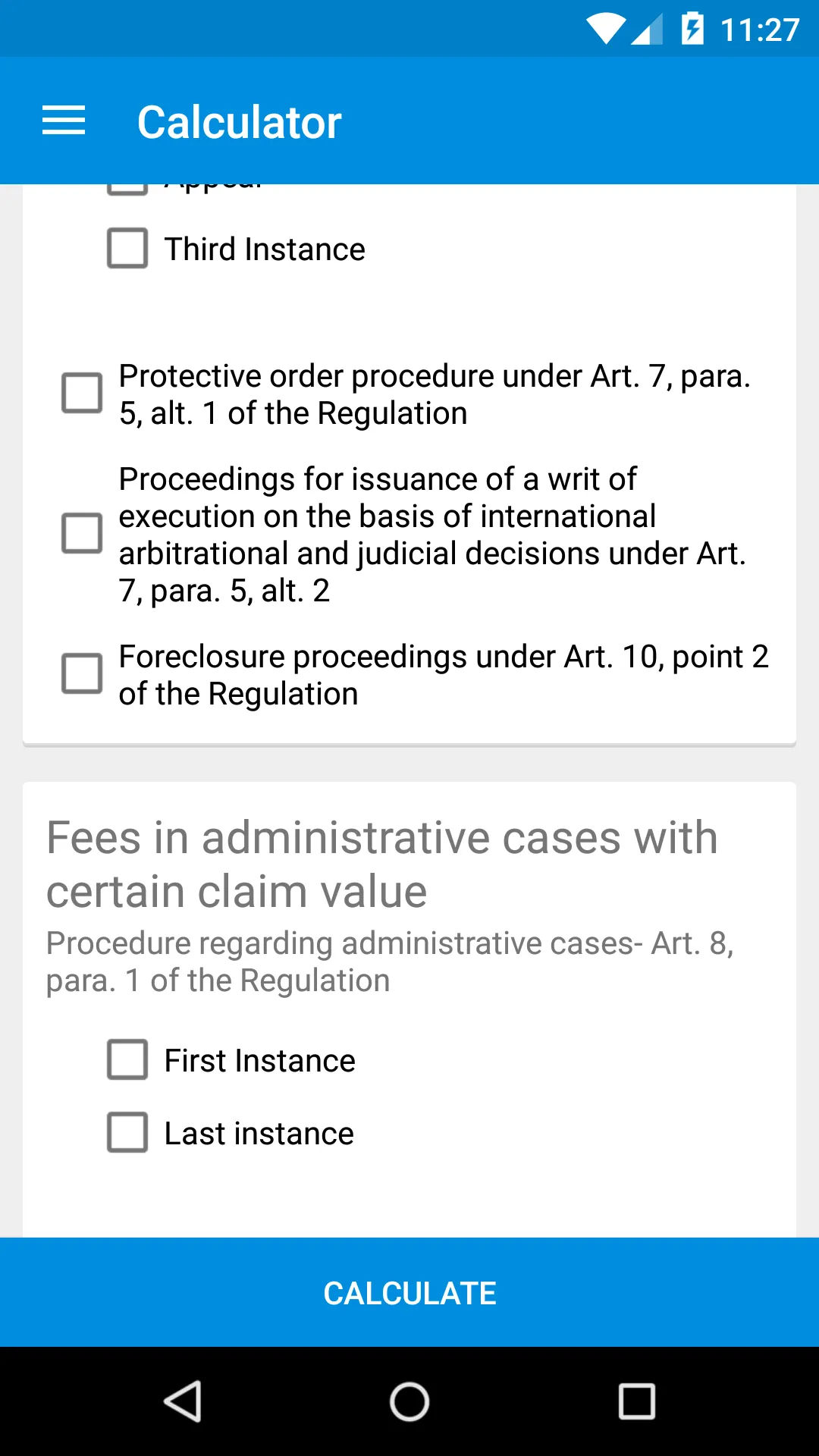 Lawyers' fees calculator | Indus Appstore | Screenshot