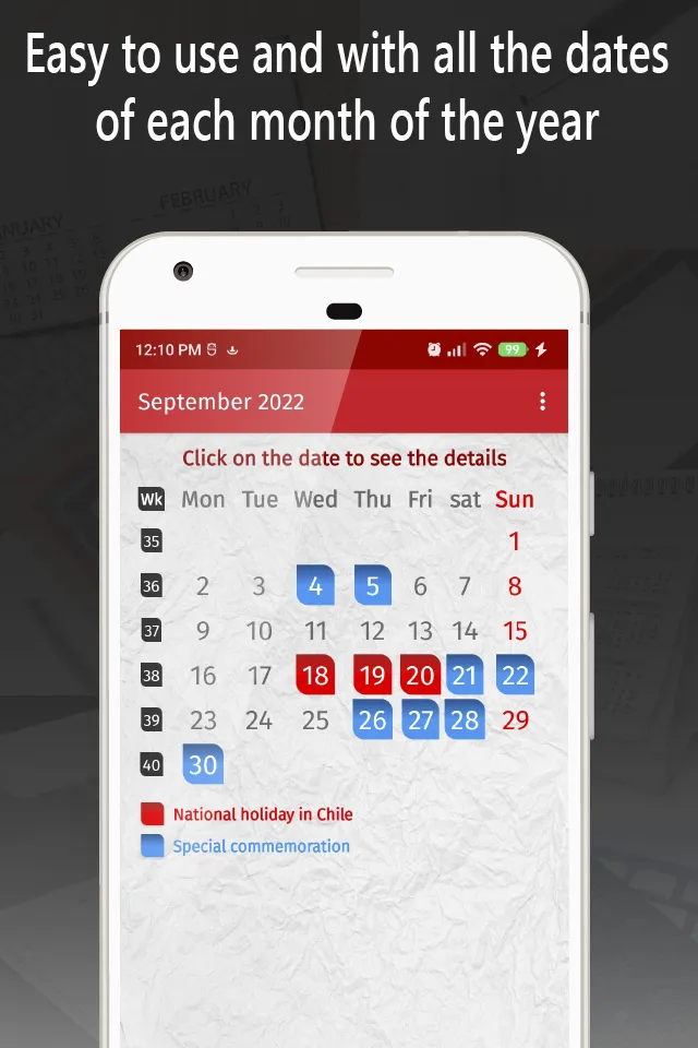 chile calendar 2024 | Indus Appstore | Screenshot