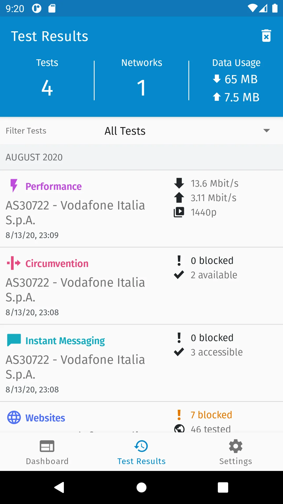 OONI Probe | Indus Appstore | Screenshot