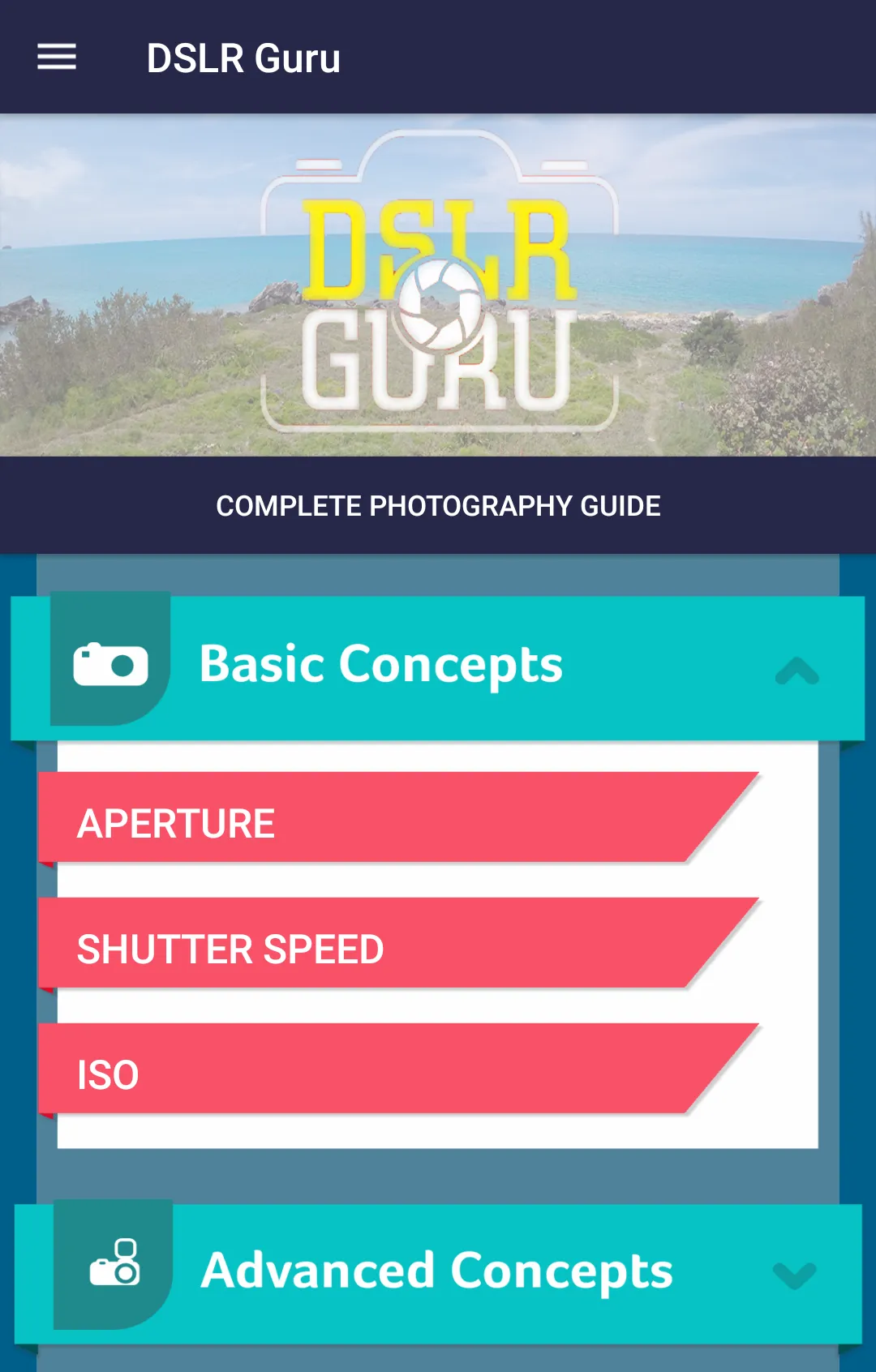 DSLR Guru - Photography guide | Indus Appstore | Screenshot