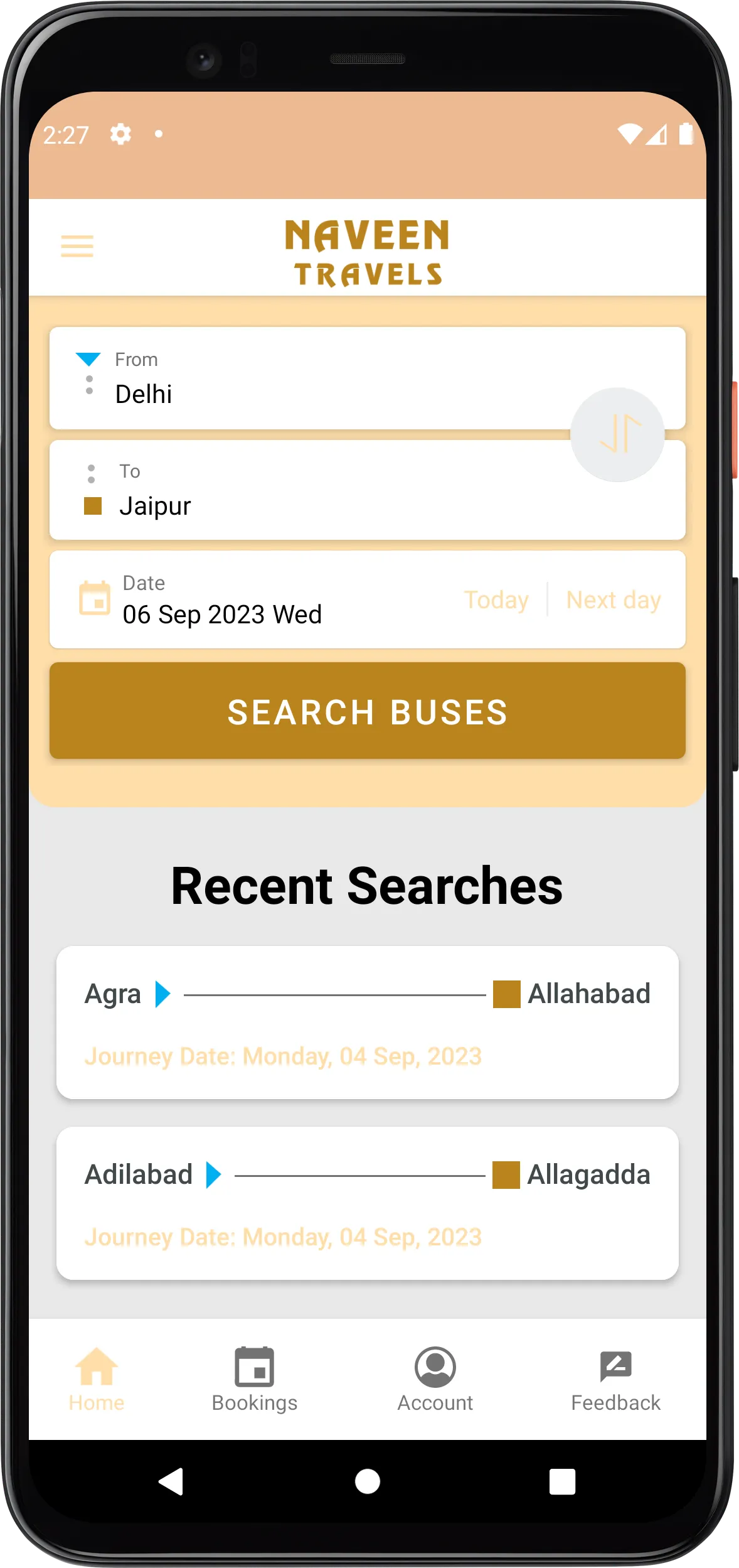 Naveen Travels Ringas | Indus Appstore | Screenshot