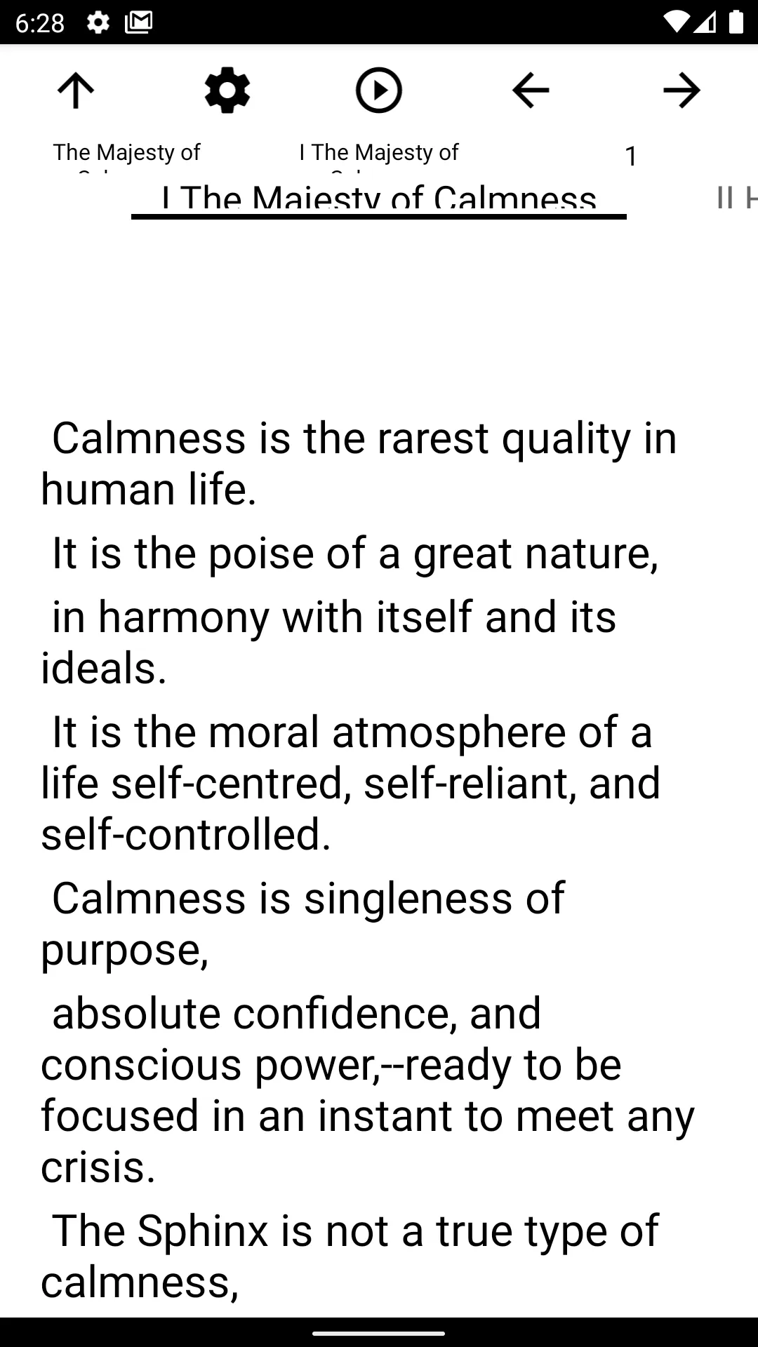 Book, The Majesty of Calmness | Indus Appstore | Screenshot