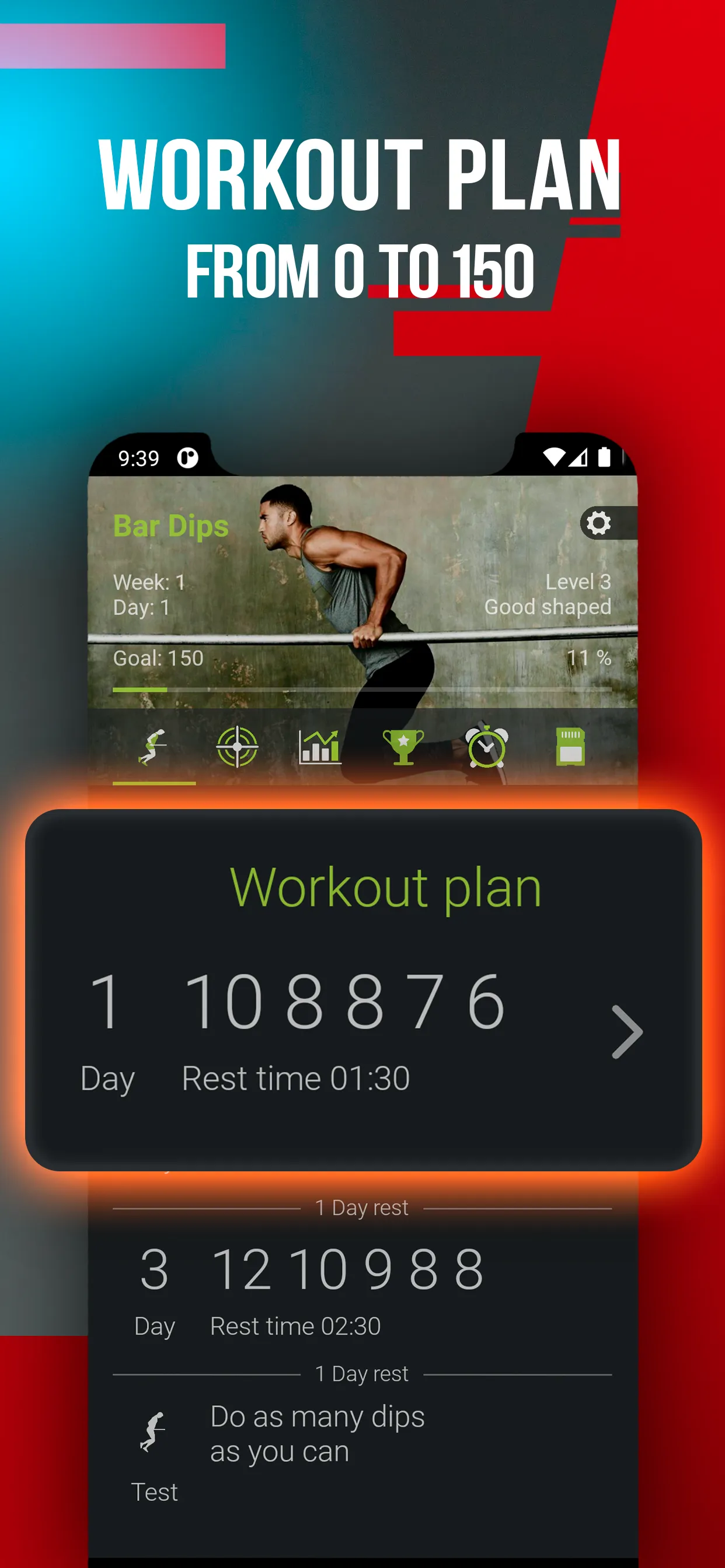 150 Dips Workout: Strong Arms | Indus Appstore | Screenshot