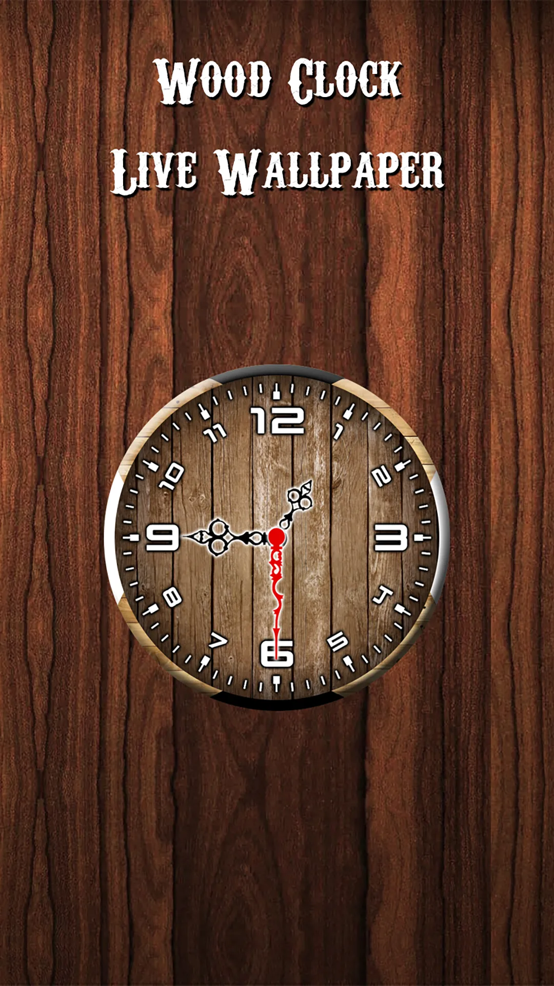 Wood Clock Live Wallpaper | Indus Appstore | Screenshot