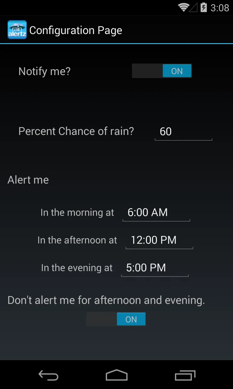 RainAlertz | Indus Appstore | Screenshot