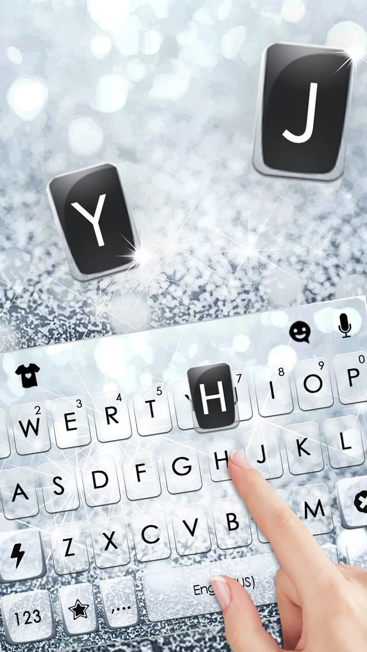 Silver Sparkles Keyboard Backg | Indus Appstore | Screenshot