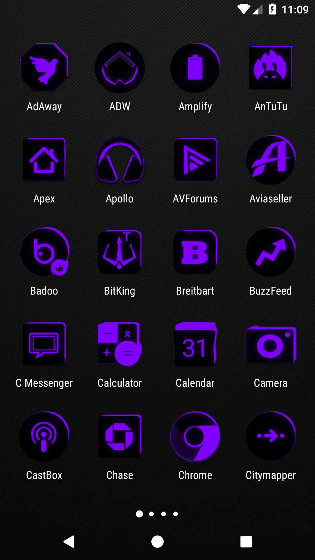 Flat Black and Purple IconPack | Indus Appstore | Screenshot